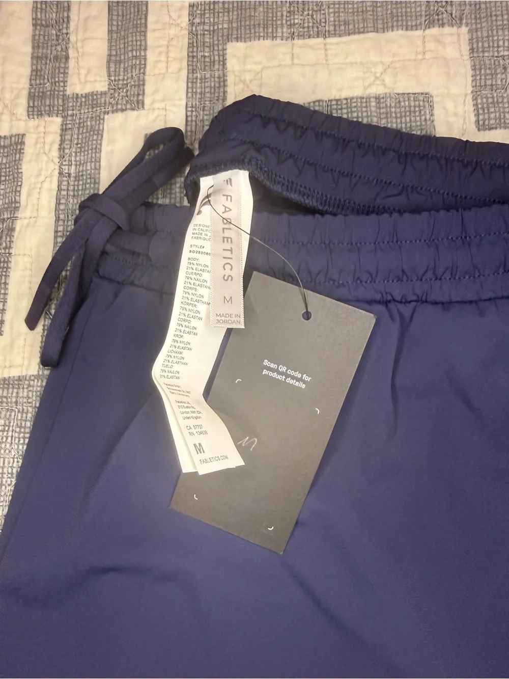 Fabletics Deep Navy Athletic Shorts with Drawstring NWT
